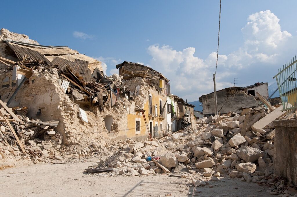 earthquake, rubble, collapse